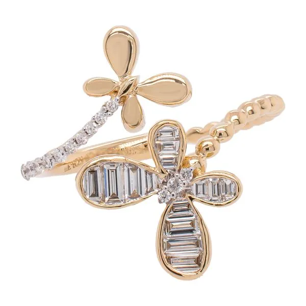 14K Yellow Gold Diamond Butterrfly Bypass Ring LeeBrant Jewelry & Watch Co Sandy Springs, GA