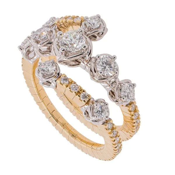 18K Yellow and White Gold Diamond Wrap Ring Image 2 LeeBrant Jewelry & Watch Co Sandy Springs, GA