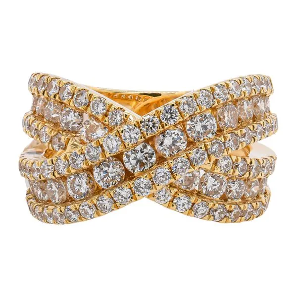 18K Yellow Gold Crossover Diamond Fashion Ring LeeBrant Jewelry & Watch Co Sandy Springs, GA