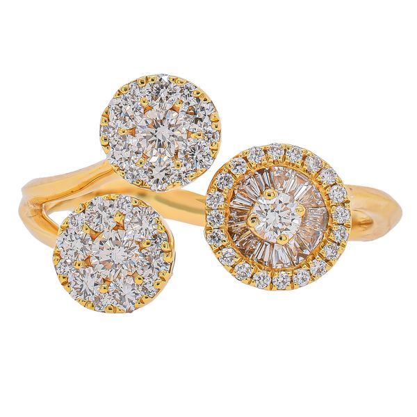 18K Yellow Gold Diamond Three Stone Bypass Ring | 0.69 CTW Natural Diamonds LeeBrant Jewelry & Watch Co Sandy Springs, GA