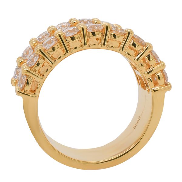 18K Yellow Gold Triple Row Baguette & Round Diamond Ring LeeBrant Jewelry & Watch Co Sandy Springs, GA