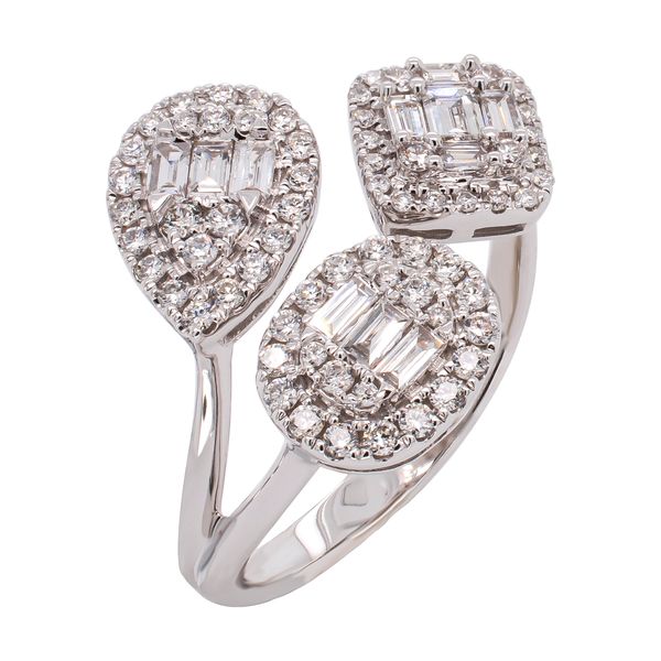 18K White Gold Toi et Moi Diamond Ring with Baguettes Image 2 LeeBrant Jewelry & Watch Co Sandy Springs, GA