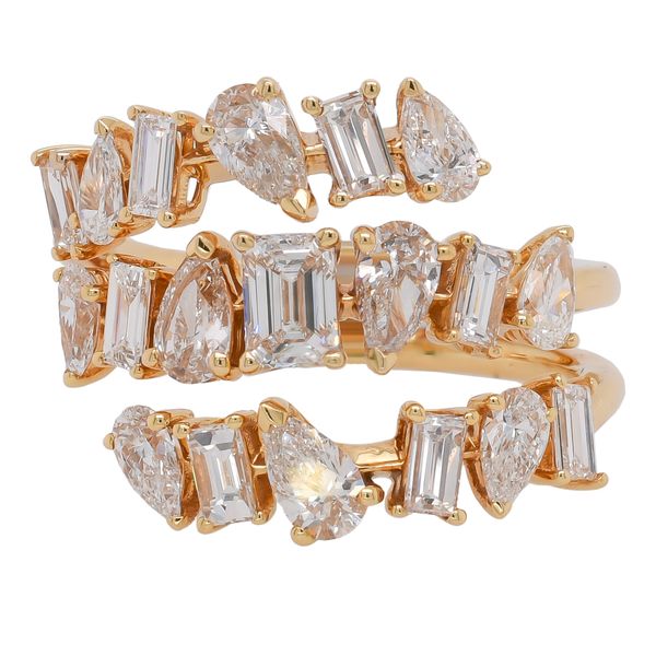 18K Yellow Gold Mixed-Cut Diamond Wrap Ring LeeBrant Jewelry & Watch Co Sandy Springs, GA