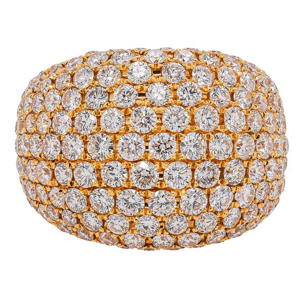 18K Yellow Gold Pave 16.5mm Wide Diamond Ring 4.52ctw LeeBrant Jewelry & Watch Co Sandy Springs, GA