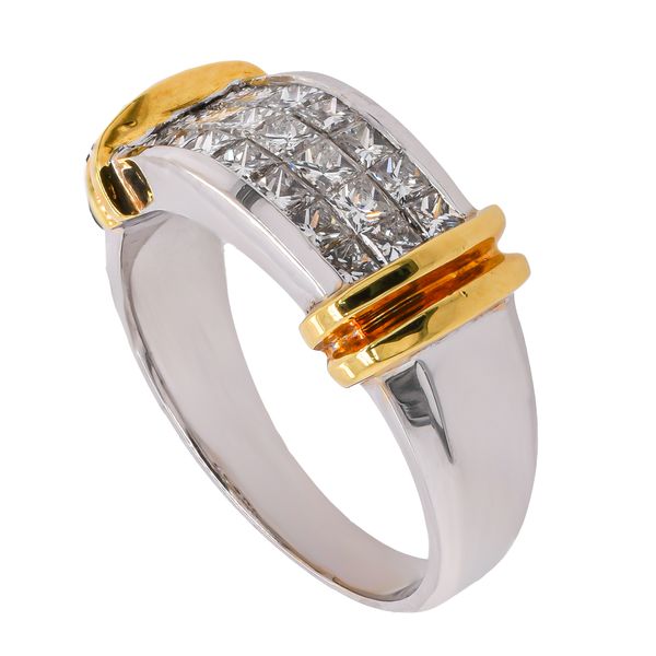 18K Two-Tone Gold Princess Cut Diamond Ring | 1.30 CTW Image 2 LeeBrant Jewelry & Watch Co Sandy Springs, GA