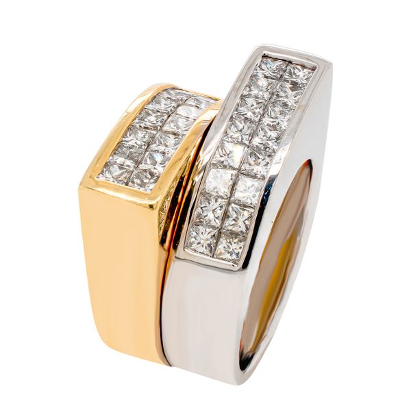 18K Two-Tone Gold Invisible-Set Princess Diamond Ring | 2.00 CTW LeeBrant Jewelry & Watch Co Sandy Springs, GA