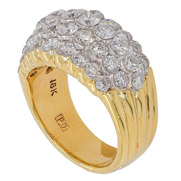 18K Yellow Gold Round Diamond Bubble Cluster Ring | 3.59 CTW Image 2 LeeBrant Jewelry & Watch Co Sandy Springs, GA