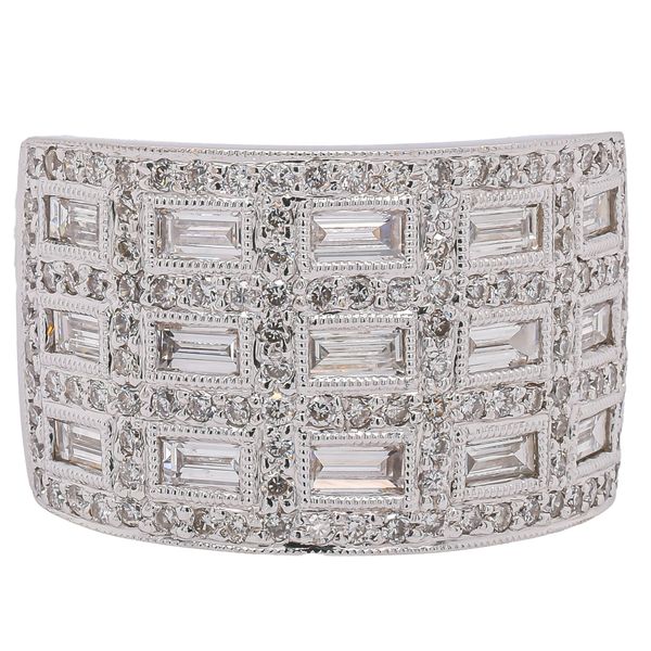 18K White Gold Baguette & Round Diamond Cigar Band | 1.68 CTW LeeBrant Jewelry & Watch Co Sandy Springs, GA