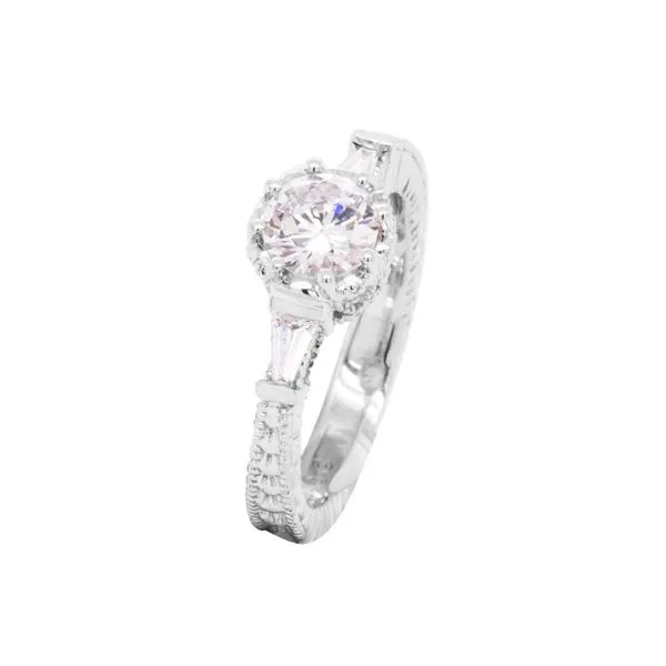 18K White Gold Antique Semi-Mount Engagement Ring Image 2 LeeBrant Jewelry & Watch Co Sandy Springs, GA
