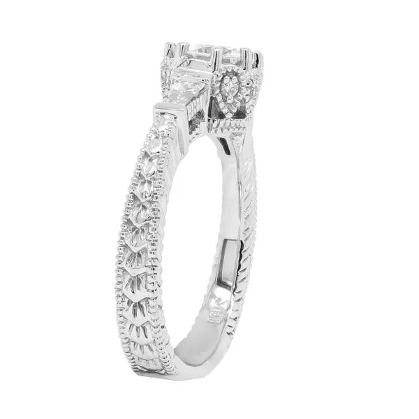 18K White Gold Antique Semi-Mount Engagement Ring Image 3 LeeBrant Jewelry & Watch Co Sandy Springs, GA