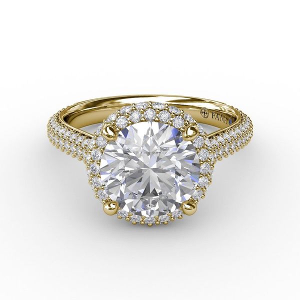 Seamless Pavé Diamond Double Halo Engagement Ring 2CT Mount Image 2 LeeBrant Jewelry & Watch Co Sandy Springs, GA