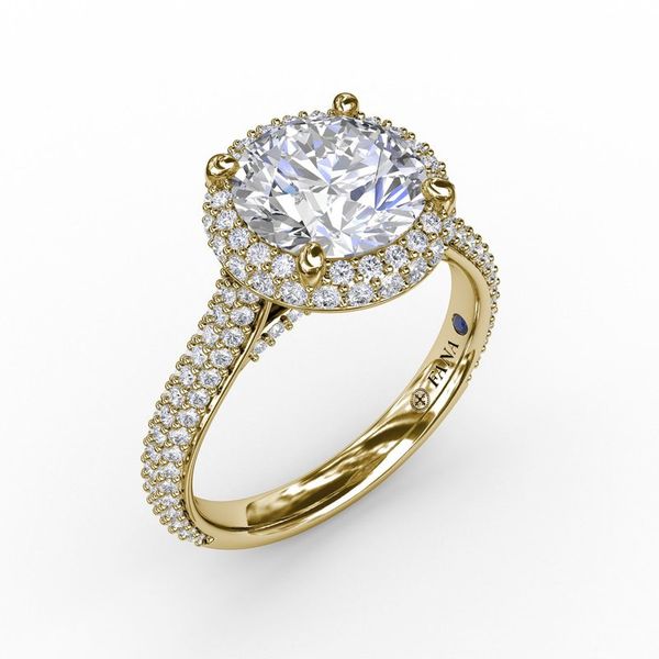 Seamless Pavé Diamond Double Halo Engagement Ring 2CT Mount LeeBrant Jewelry & Watch Co Sandy Springs, GA