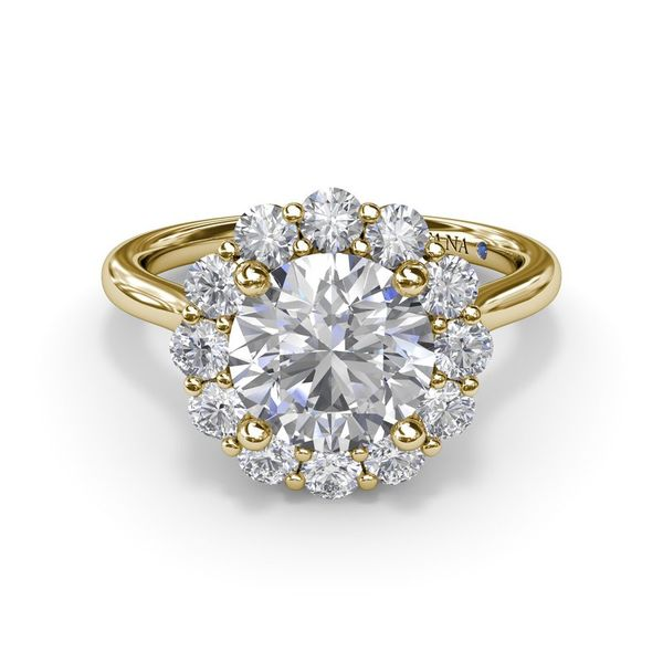 Floral Halo Diamond Engagement Ring Image 3 LeeBrant Jewelry & Watch Co Sandy Springs, GA