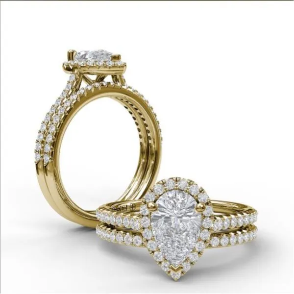 Delicate Pear Shaped Halo Semi-Mount Engagement Ring 1.50CT Mount Image 2 LeeBrant Jewelry & Watch Co Sandy Springs, GA