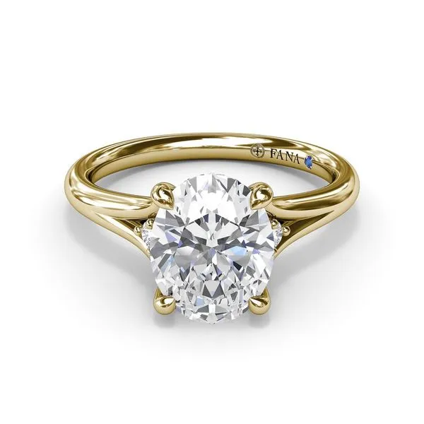 14K Yellow Gold Semi Mount Oval 2.00CT Split Shank Engagement Ring Image 2 LeeBrant Jewelry & Watch Co Sandy Springs, GA