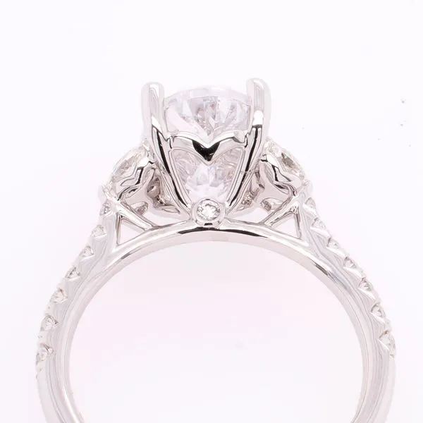 14K White Gold 3 Stone Semi-Mount 3CT Diamond Engagement Ring Image 3 LeeBrant Jewelry & Watch Co Sandy Springs, GA