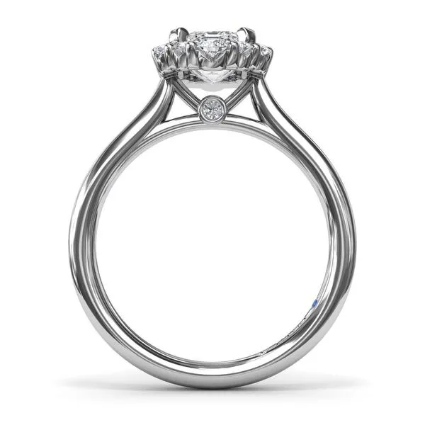 14K White Gold Semi-Mount 1CT Emerald Halo Antique Diamond Engagement Ring Image 2 LeeBrant Jewelry & Watch Co Sandy Springs, GA