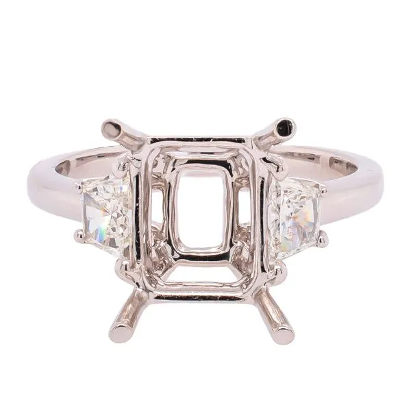 18K White Gold Three Stone Unset Ring with 2ct Em Center LeeBrant Jewelry & Watch Co Sandy Springs, GA