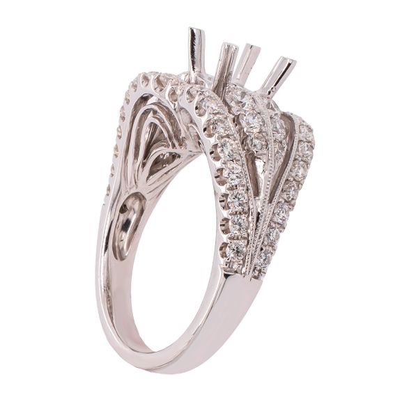 18K White Gold Diamond Petal Unset 1CT Head Engagement Ring Image 2 LeeBrant Jewelry & Watch Co Sandy Springs, GA