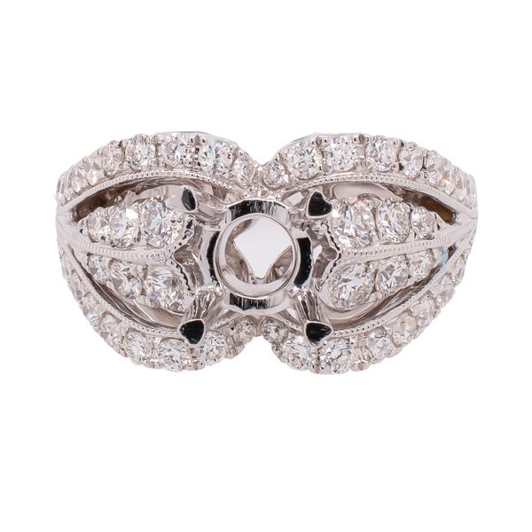 18K White Gold Diamond Petal Unset 1CT Head Engagement Ring LeeBrant Jewelry & Watch Co Sandy Springs, GA