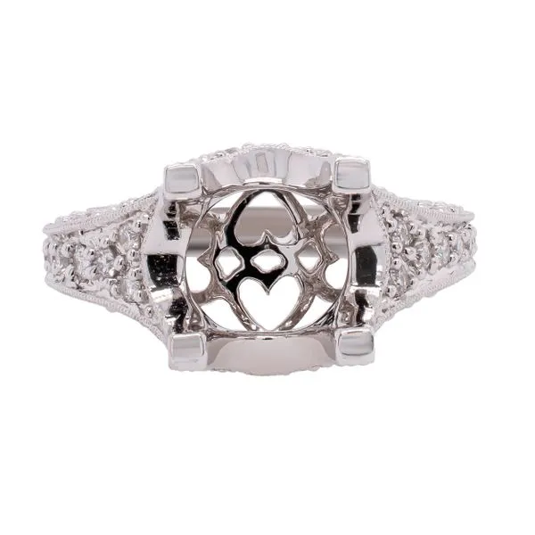 18K White Gold Rounded Semi-Mount 2CT Center Engagement Ring LeeBrant Jewelry & Watch Co Sandy Springs, GA