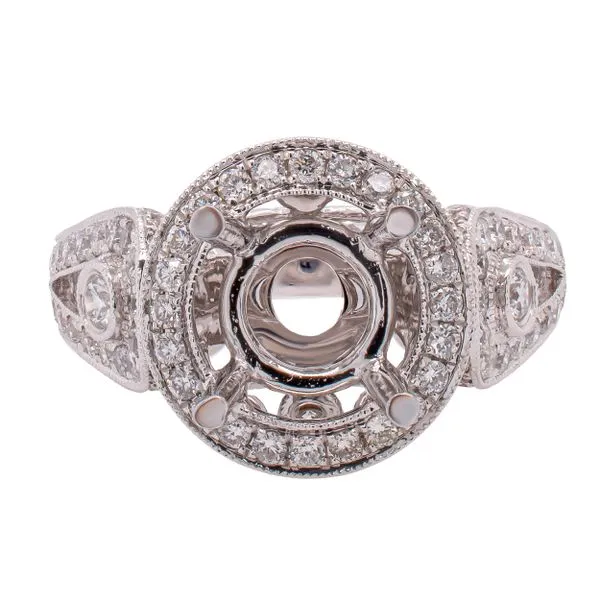18K White Gold Loop Semi-Mount 1.50CT Center Engagement Ring LeeBrant Jewelry & Watch Co Sandy Springs, GA