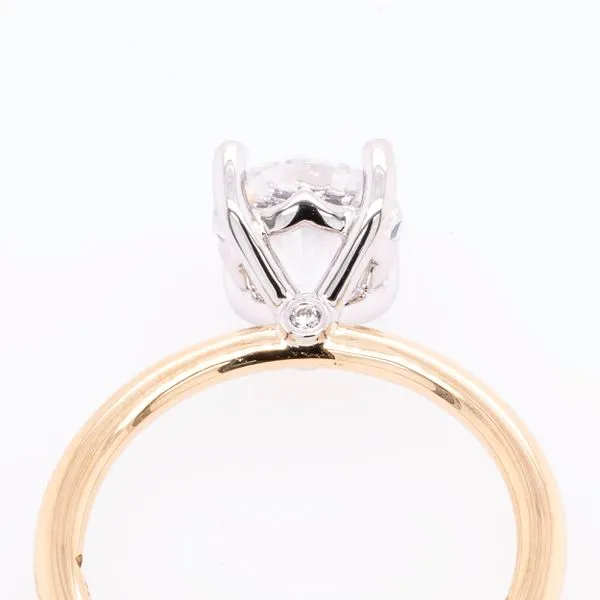 14K White and Yellow Gold Classic Round Diamond Solitaire Engagement Ring Image 3 LeeBrant Jewelry & Watch Co Sandy Springs, GA