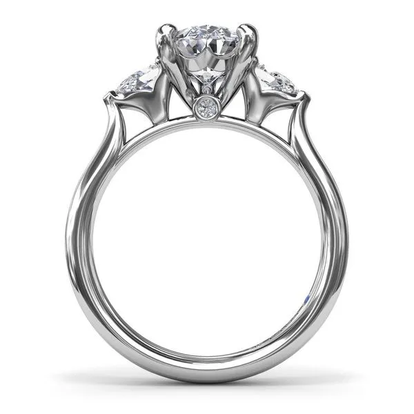 14K White Gold Three-Stone Pear Diamond Engagement Ring Image 3 LeeBrant Jewelry & Watch Co Sandy Springs, GA