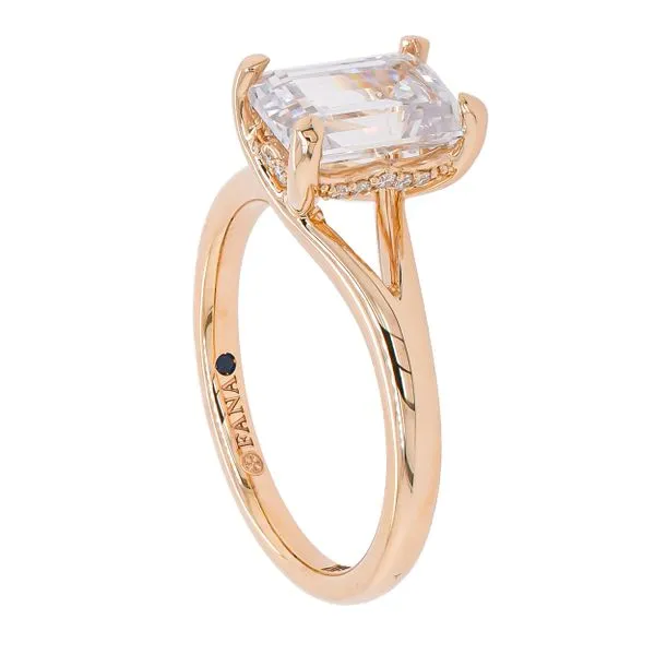 14K Yellow Gold 2CT Emerald Cut Hidden Halo Split Shank Engagement Ring Image 2 LeeBrant Jewelry & Watch Co Sandy Springs, GA