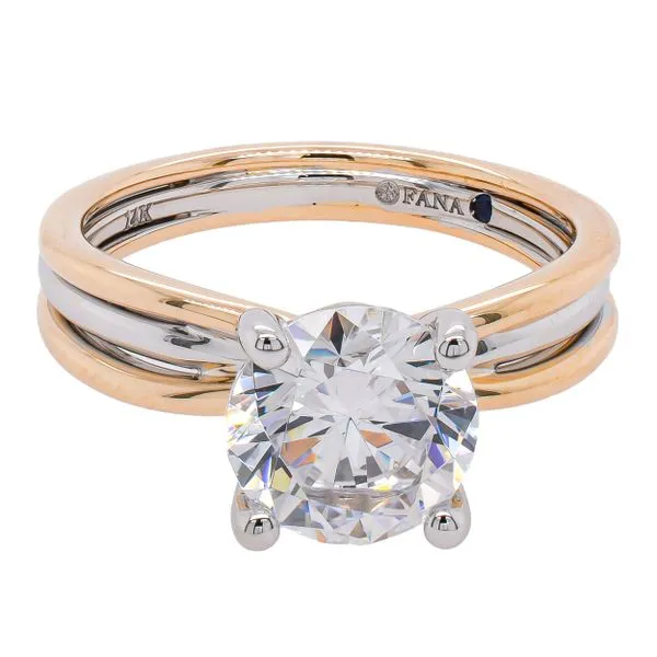 14K Yellow and White Gold 2CT Round Twisted Triple Row Two-Toned Diamond Engagement Ring LeeBrant Jewelry & Watch Co Sandy Springs, GA