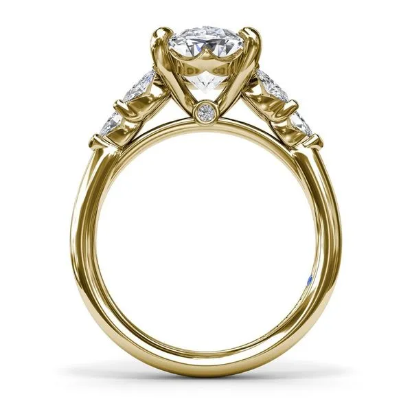 14K Yellow Gold 2CT Oval Diamond Engagement Ring with Marquise Side Stones Image 3 LeeBrant Jewelry & Watch Co Sandy Springs, GA