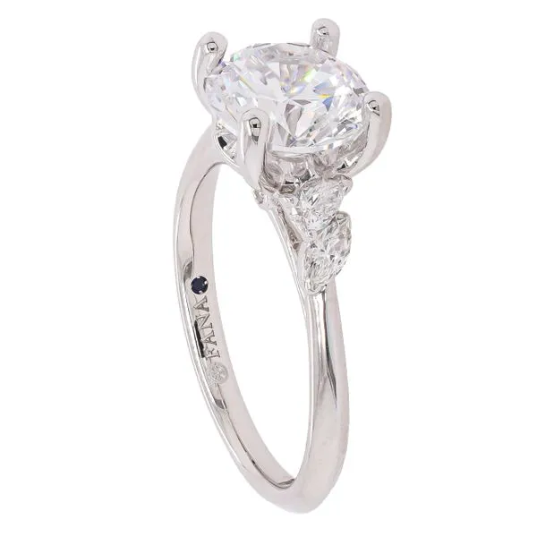 14K White Gold 2CT Round Engagement Ring with Pear and Marquise Diamond Accents Image 2 LeeBrant Jewelry & Watch Co Sandy Springs, GA