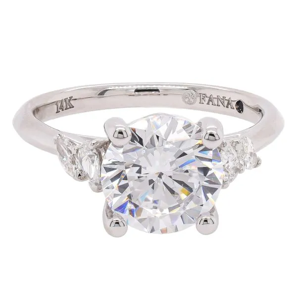 14K White Gold 2CT Round Engagement Ring with Pear and Marquise Diamond Accents LeeBrant Jewelry & Watch Co Sandy Springs, GA