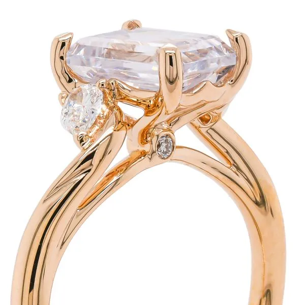 14K Yellow Gold 2CT Emerald Pear Bypass Accent Diamond Engagement Ring Image 2 LeeBrant Jewelry & Watch Co Sandy Springs, GA