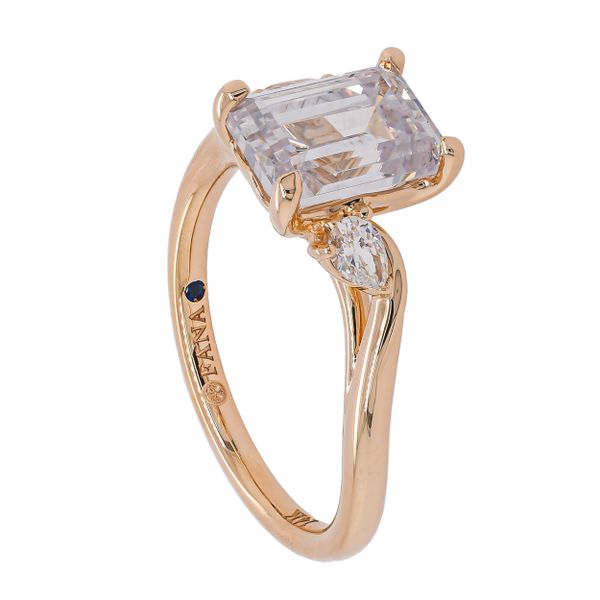 14K Yellow Gold 2CT Emerald Pear Bypass Accent Diamond Engagement Ring Image 3 LeeBrant Jewelry & Watch Co Sandy Springs, GA