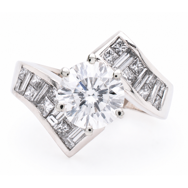 18K White Gold Bypass Diamond Semi-Mount Ring with Variable Mount Image 3 LeeBrant Jewelry & Watch Co Sandy Springs, GA