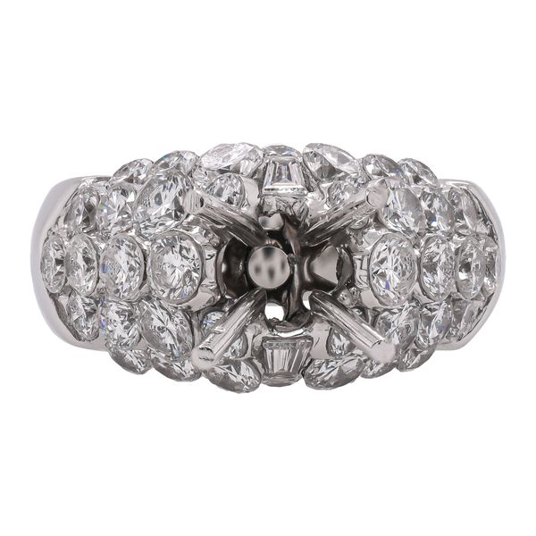 18K White Gold Diamond Bubble Style Semi-Mount Ring for 1–3 CT Center Stone | 2.56 CTW LeeBrant Jewelry & Watch Co Sandy Springs, GA