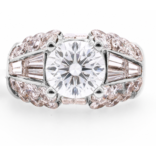 18K Yellow and White Gold Bubble and Baguette Diamond Semi Mount Ring with Variable Mount Image 3 LeeBrant Jewelry & Watch Co Sandy Springs, GA