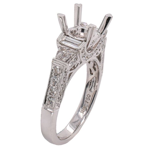 18K White Gold Diamond Semi-Mount Engagement Ring | 1.09 CTW Image 2 LeeBrant Jewelry & Watch Co Sandy Springs, GA