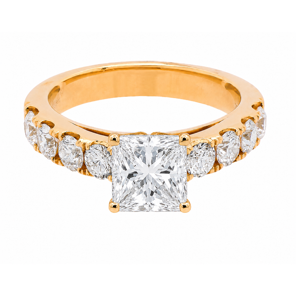 18K Yellow Gold Princess Cut Center 2CT Unset Engagement Ring Image 3 LeeBrant Jewelry & Watch Co Sandy Springs, GA