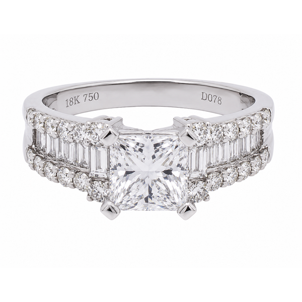18K White Gold 2ct Head Baguette Diamond Unset Enagement Ring Image 3 LeeBrant Jewelry & Watch Co Sandy Springs, GA