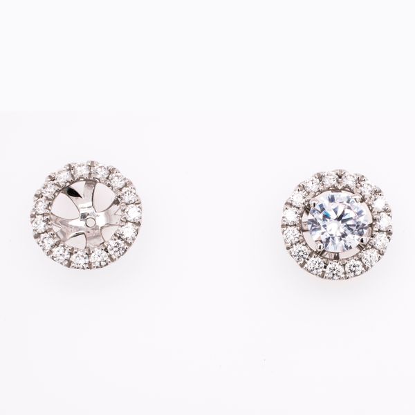 18K White Gold Circular Diamond Earring Jackets LeeBrant Jewelry & Watch Co Sandy Springs, GA