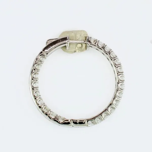 14K White Gold Diamond Hoop 3x32MM Earrings Image 3 LeeBrant Jewelry & Watch Co Sandy Springs, GA