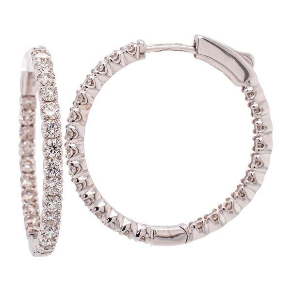 14K White Gold 2.00ct Diamond Hoop Inside Out Earrings LeeBrant Jewelry & Watch Co Sandy Springs, GA