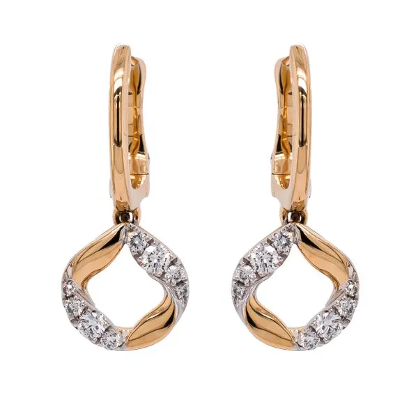 14K Yellow and White Gold Diamond Fashion Earrings LeeBrant Jewelry & Watch Co Sandy Springs, GA