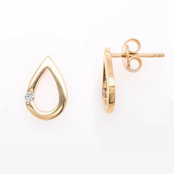 14K Yellow Gold Pear Shaped Diamond Stud Earring LeeBrant Jewelry & Watch Co Sandy Springs, GA