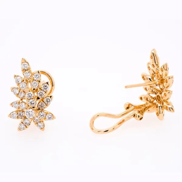 18K Yellow Gold Leaf Cluster Stud Earrings LeeBrant Jewelry & Watch Co Sandy Springs, GA