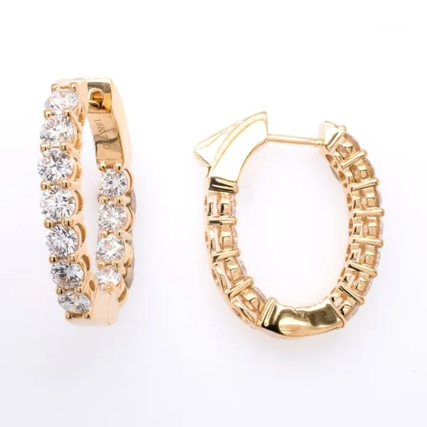 18K Yellow Gold Diamond Huggie Hoop Earrings LeeBrant Jewelry & Watch Co Sandy Springs, GA