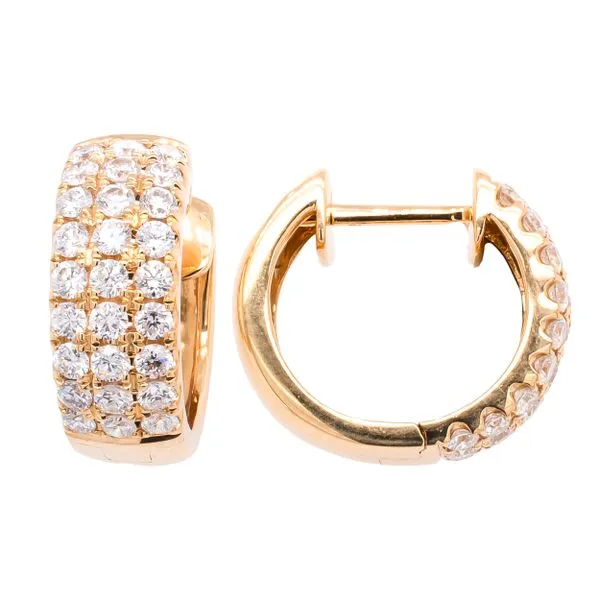 18K Yellow Gold Diamond Pave Huggie Earrings LeeBrant Jewelry & Watch Co Sandy Springs, GA