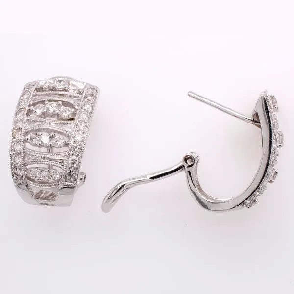 18K White Gold Antique Miligrain Diamond Earrings LeeBrant Jewelry & Watch Co Sandy Springs, GA